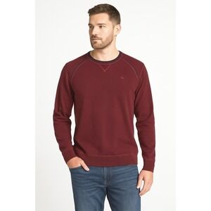 Tommy Bahama Mens XL Sweater Shirt M Cotton Burgundy‎ Long Sleeve Marlin Logo